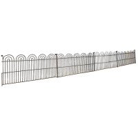 Four Georgian Wrought Iron Railing Lengths with Hand-Formed Circular End Finials - Thumbnail 1