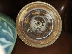 Large English Arts & Crafts Vaseline Ceiling Light with Brass Rim & Brass Hanger - Thumbnail 13