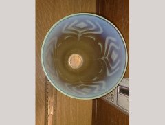 Arts and Crafts Vaseline Glass Shade with Stylised Floral Details - Thumbnail 5