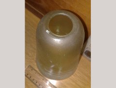A Single Arts & Crafts Vaseline/ Uranium Glass Shade with Stylised Floral Details - Thumbnail 2