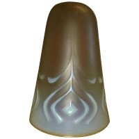 Arts and Crafts Vaseline Glass Shade with Stylised Floral Details