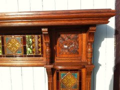 Impressive Gothic Revival Oak Fireplace Surround Attributed to Bruce Talbert - Thumbnail 4