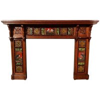 Impressive Gothic Revival Oak Fireplace Surround Attributed to Bruce Talbert - Thumbnail 1