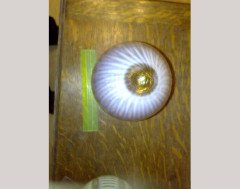Arts and Crafts c.1900 Vaseline Glass Bullet Shade - Thumbnail 3