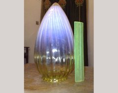 Arts and Crafts c.1900 Vaseline Glass Bullet Shade - Thumbnail 2