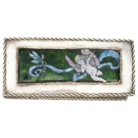 M D Spooner, A Silver plated Hand Enamelled Jewellery Box with Cupid & a Fairy - Thumbnail 1