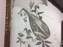 An 8'6" Tall Mirror from the Royal Albert Hall London, engraved with a Mandolin. - Thumbnail 4