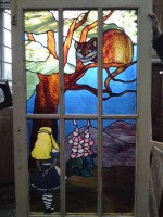 Alice in Wonderland, a Five Piece Suite of Stained and Leaded Glass Doors. - Thumbnail 2