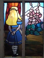 Alice in Wonderland, a Five Piece Suite of Stained and Leaded Glass Doors. - Thumbnail 8