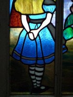 Alice in Wonderland, a Five Piece Suite of Stained and Leaded Glass Doors. - Thumbnail 9