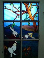 Alice in Wonderland, a Five Piece Suite of Stained and Leaded Glass Doors. - Thumbnail 13