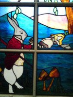 Alice in Wonderland, a Five Piece Suite of Stained and Leaded Glass Doors. - Thumbnail 14