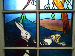 Alice in Wonderland, a Five Piece Suite of Stained and Leaded Glass Doors. - Thumbnail 15
