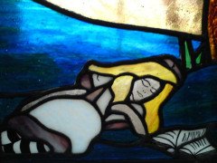 Alice in Wonderland, a Five Piece Suite of Stained and Leaded Glass Doors. - Thumbnail 19