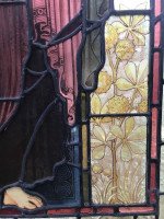 Aesthetic Movement Leaded and Painted Glass Window Panel by W. F. Dixon - Thumbnail 1