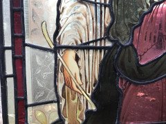 Aesthetic Movement Leaded and Painted Glass Window Panel by W. F. Dixon - Thumbnail 3