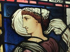 Aesthetic Movement Leaded and Painted Glass Window Panel by W. F. Dixon - Thumbnail 5