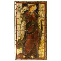 Aesthetic Movement Leaded and Painted Glass Window Panel by W. F. Dixon - Thumbnail 9