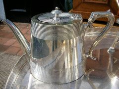 Richard Hunt. A Rare Silver Plated Six Piece Matching Tea & Coffee Service - Thumbnail 4