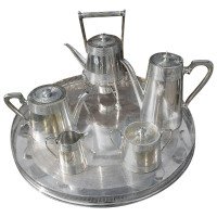 Richard Hunt. A Rare Silver Plated Six Piece Matching Tea & Coffee Service