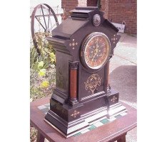 Morris and Co, in the Style Of, an Aesthetic Movement Gilt Marble Mantle Clock - Thumbnail 3
