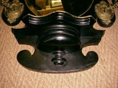 An Aesthetic Movement Ebonized and Gilt Mirror with Brass Candle Sconces - Thumbnail 3