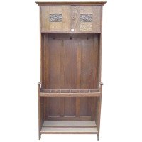 E. A. Taylor, attributed. Made by Wylie & Lochhead. An Arts & Crafts Oak Hallstand - Thumbnail 1