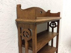 Liberty & Co Attributed, an Arts & Crafts Oak Bookcase with floral cut-outs - Thumbnail 3
