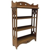 Liberty & Co Attributed, an Arts & Crafts Oak Bookcase with floral cut-outs - Thumbnail 5