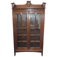 Wylie & Lochhead, Arts & Crafts Voysey Style Bookcase with Pewter & Ebony Inlays - Thumbnail 1