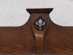 Wylie & Lochhead, Arts & Crafts Voysey Style Bookcase with Pewter & Ebony Inlays - Thumbnail 2