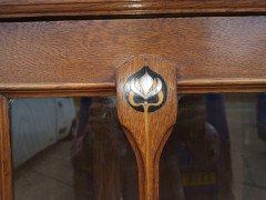 Wylie & Lochhead, Arts & Crafts Voysey Style Bookcase with Pewter & Ebony Inlays - Thumbnail 7