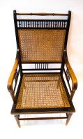 E W Godwin. An Anglo-Japanese Ebonized Beech and Caned Armchair - Thumbnail 2