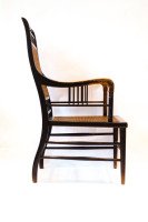E W Godwin. An Anglo-Japanese Ebonized Beech and Caned Armchair - Thumbnail 3