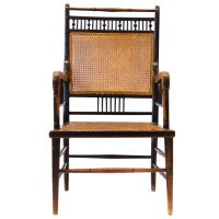 E W Godwin. An Anglo-Japanese Ebonized Beech and Caned Armchair - Thumbnail 4