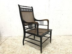 E W Godwin. An Anglo-Japanese Ebonized Beech and Caned Armchair - Thumbnail 5