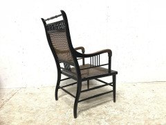 E W Godwin. An Anglo-Japanese Ebonized Beech and Caned Armchair - Thumbnail 6