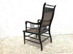 E W Godwin. An Anglo-Japanese Ebonized Beech and Caned Armchair - Thumbnail 7