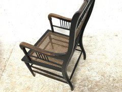 E W Godwin. An Anglo-Japanese Ebonized Beech and Caned Armchair - Thumbnail 9
