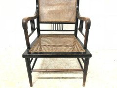 E W Godwin. An Anglo-Japanese Ebonized Beech and Caned Armchair - Thumbnail 11