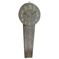 Arts & Crafts Copper Station Clock of Elongated Form with Brass Roman Numerals - Thumbnail 1