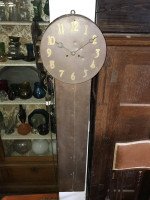 Arts & Crafts Copper Station Clock of Elongated Form with Brass Roman Numerals - Thumbnail 2