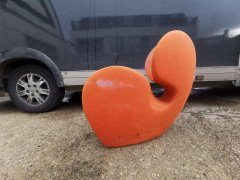 Ron Arad Circa 1991, Four Soft Big Heavy Orange Armchairs Made by Moroso, Italy - Thumbnail 4