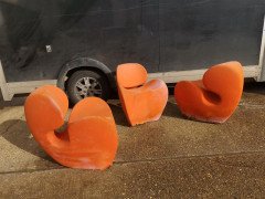 Ron Arad Circa 1991, Four Soft Big Heavy Orange Armchairs Made by Moroso, Italy - Thumbnail 6