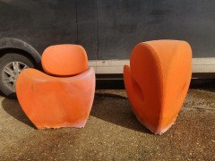 Ron Arad Circa 1991, Four Soft Big Heavy Orange Armchairs Made by Moroso, Italy - Thumbnail 7