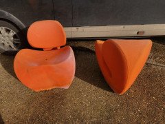 Ron Arad Circa 1991, Four Soft Big Heavy Orange Armchairs Made by Moroso, Italy - Thumbnail 8