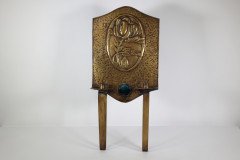 Margaret Gilmour Arts & Crafts Brass Wall Sconce with Stylized Floral Decoration - Thumbnail 1