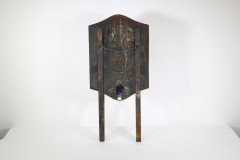Margaret Gilmour Arts & Crafts Brass Wall Sconce with Stylized Floral Decoration - Thumbnail 2