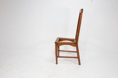 Two Glasgow Style Arts & Crafts Oak Armchairs & a Single Matching Dining Chair - Thumbnail 4
