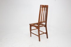 Two Glasgow Style Arts & Crafts Oak Armchairs & a Single Matching Dining Chair - Thumbnail 5